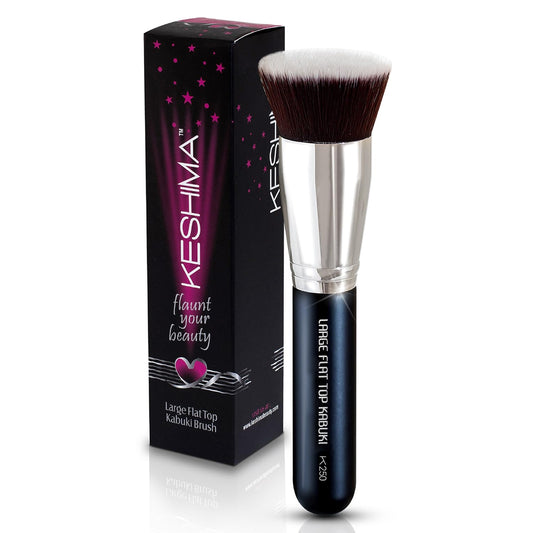 Large Flat Top Kabuki Foundation Brush By Keshima - Premium Makeup Brush for Liquid, Cream, and Powder - Buffing, Blending, and Face Brush, 1.6" Top Diameter